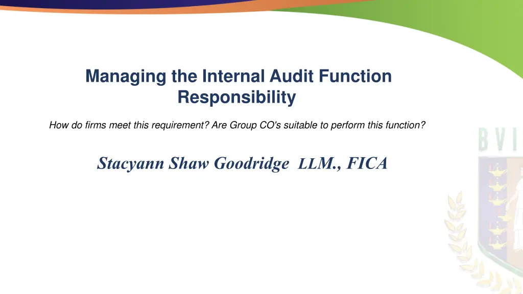 managing the internal audit function