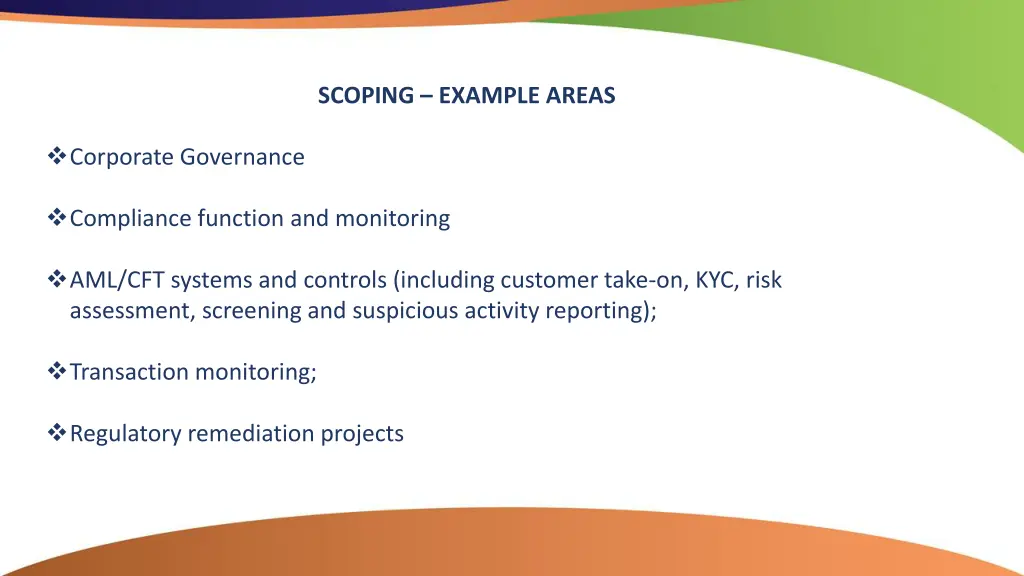 scoping example areas