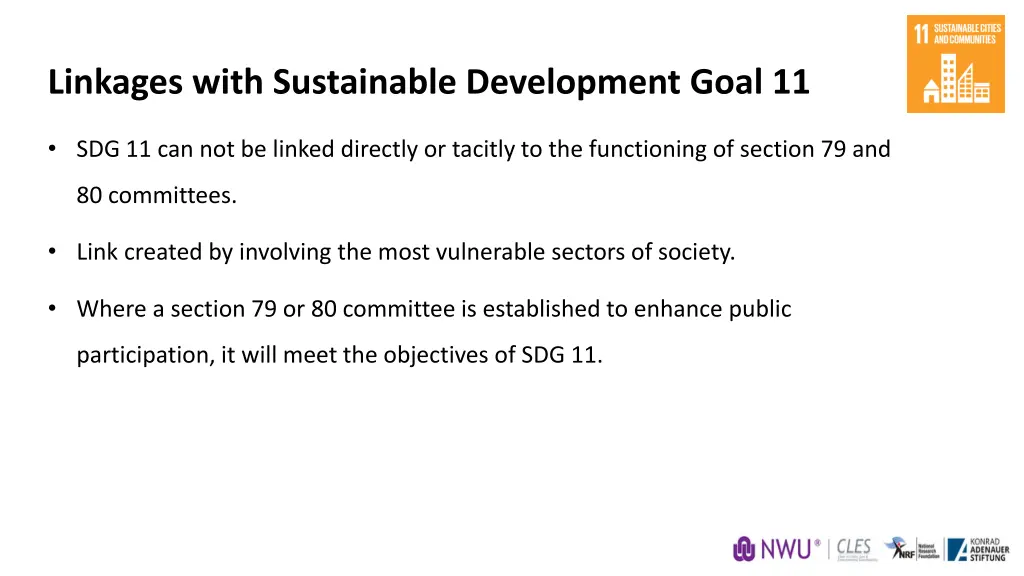 linkages with sustainable development goal 11