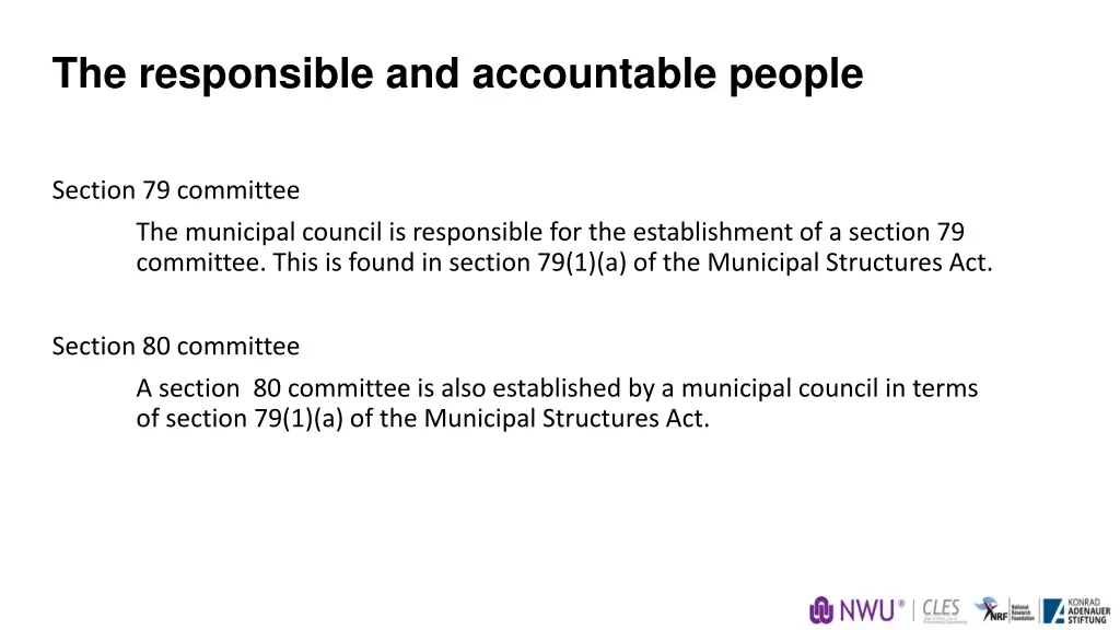 the responsible and accountable people