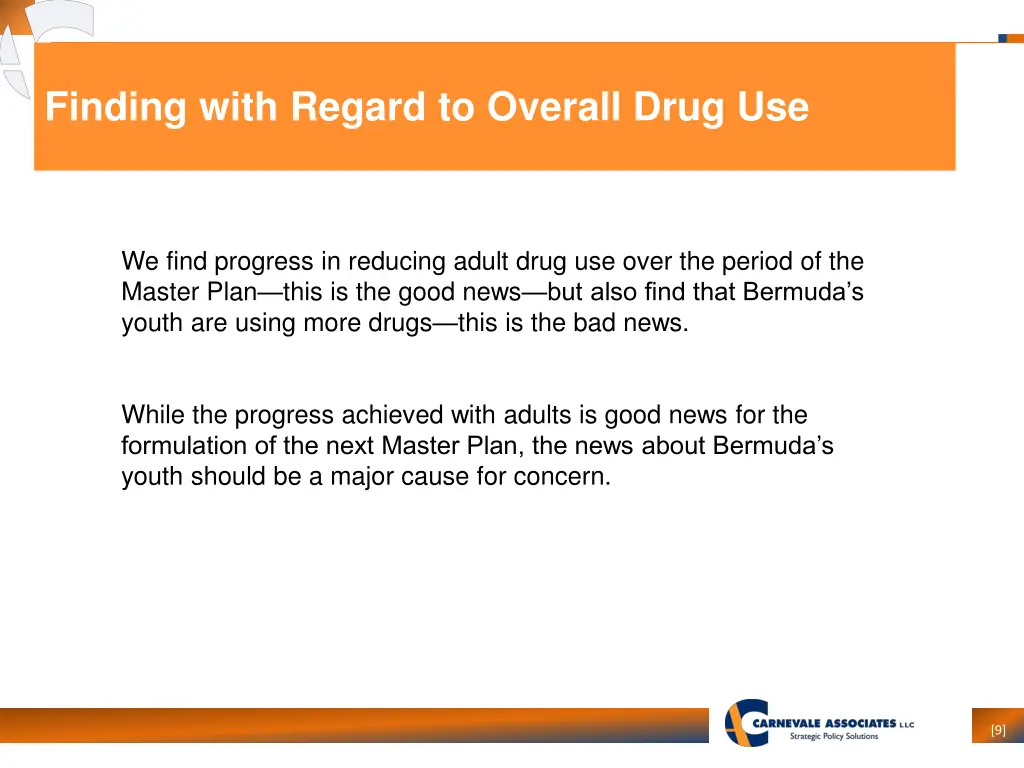 finding with regard to overall drug use