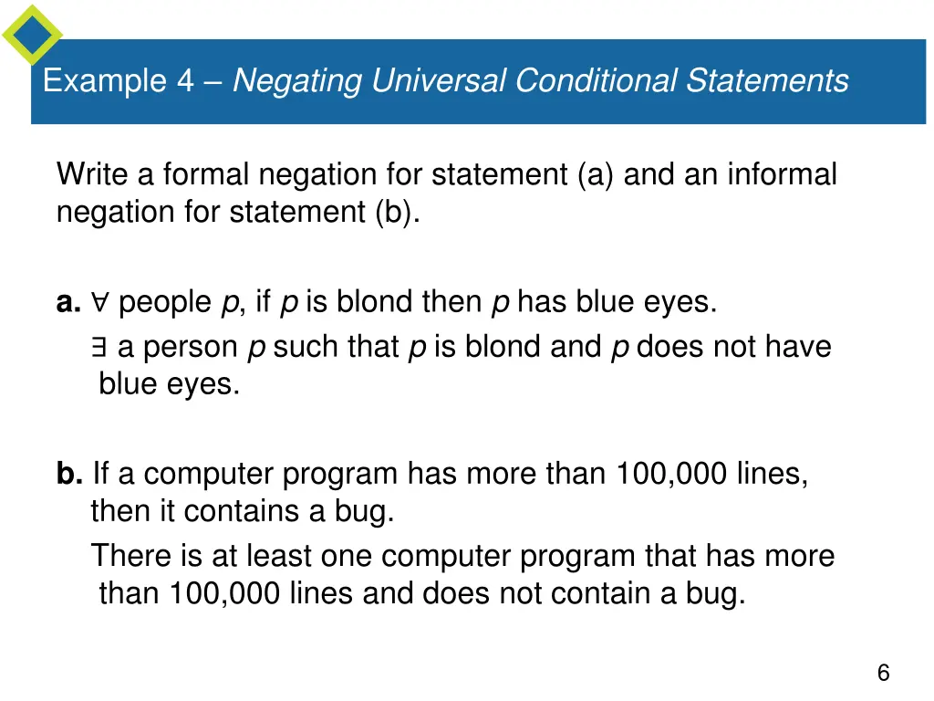 example 4 negating universal conditional