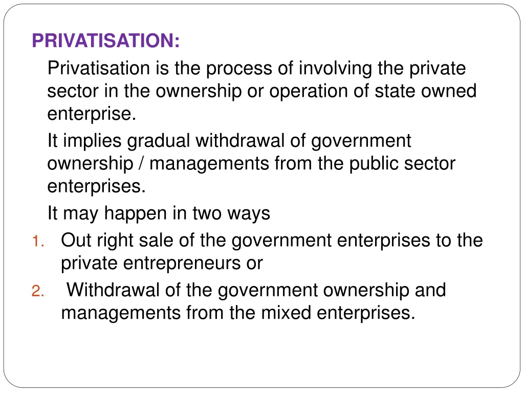 privatisation privatisation is the process