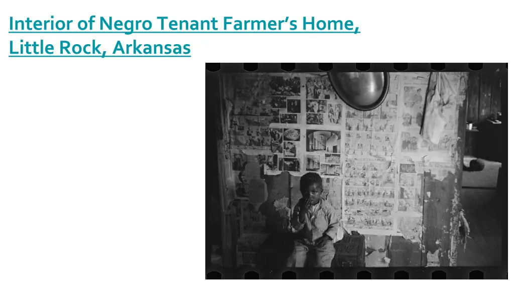 interior of negro tenant farmer s home little