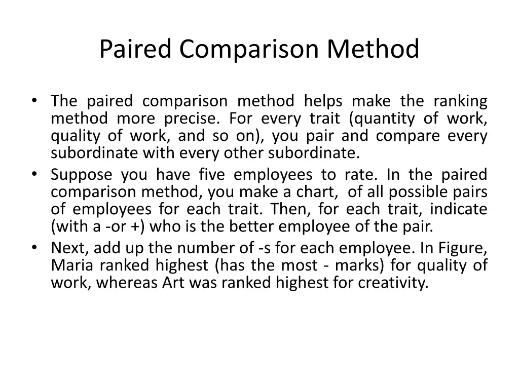 paired comparison method