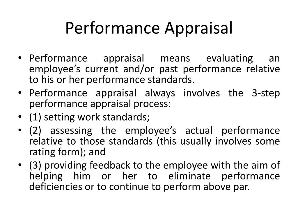 performance appraisal