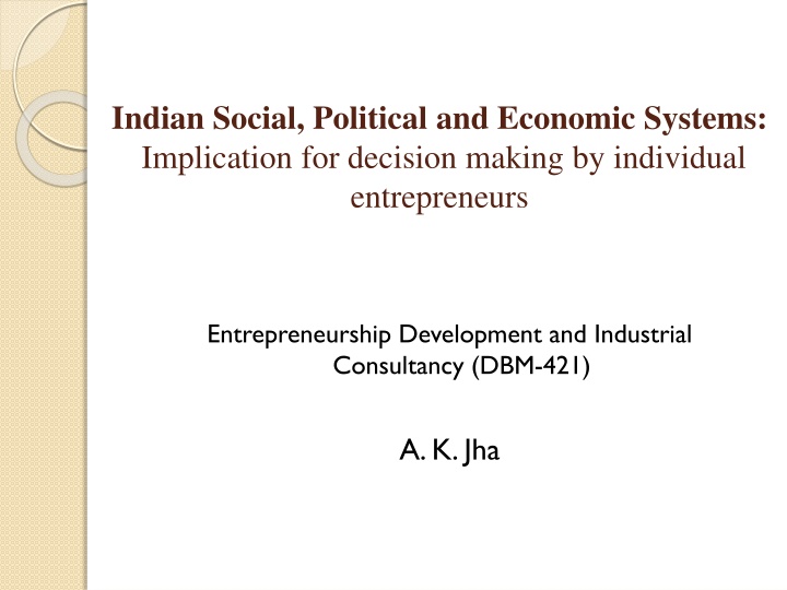 indian social political and economic systems