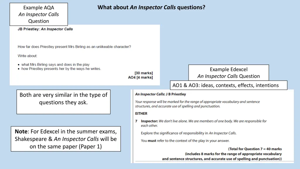 what about an inspector calls questions