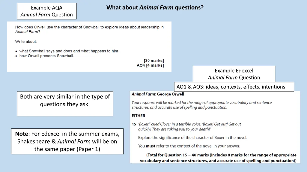 what about animal farm questions