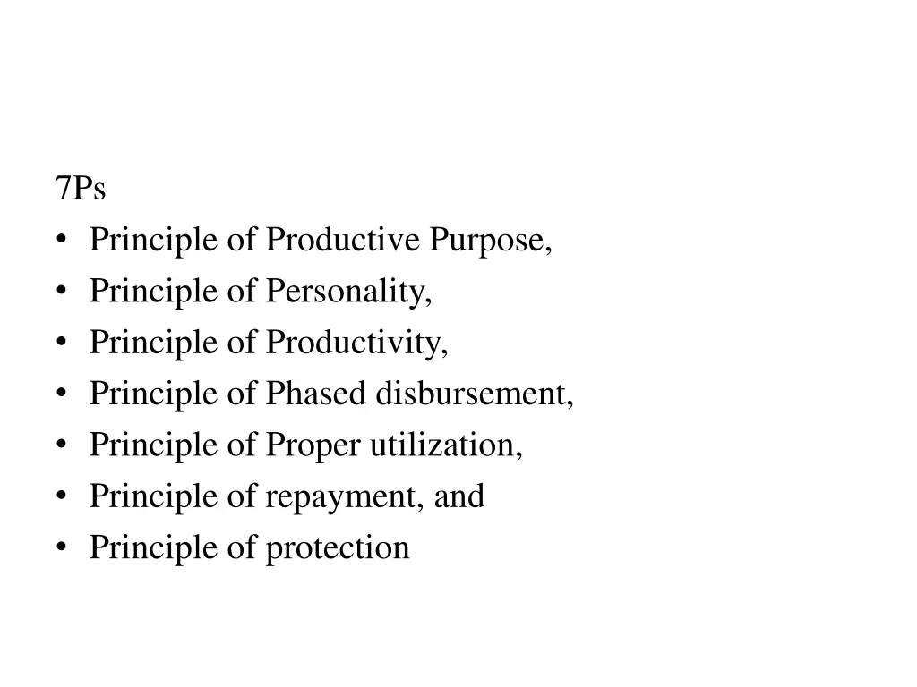 7ps principle of productive purpose principle