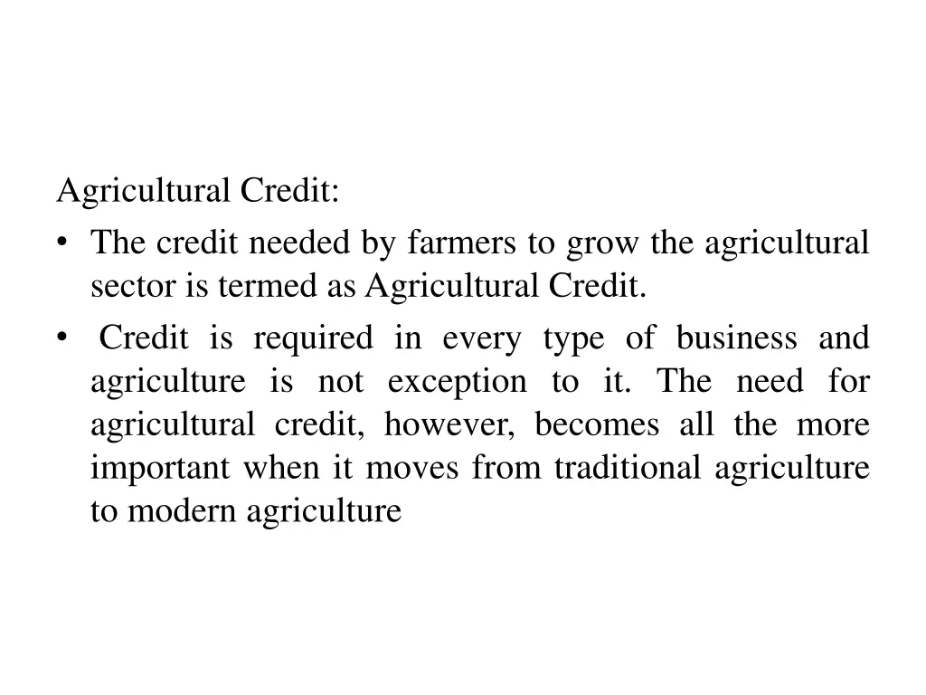 agricultural credit the credit needed by farmers