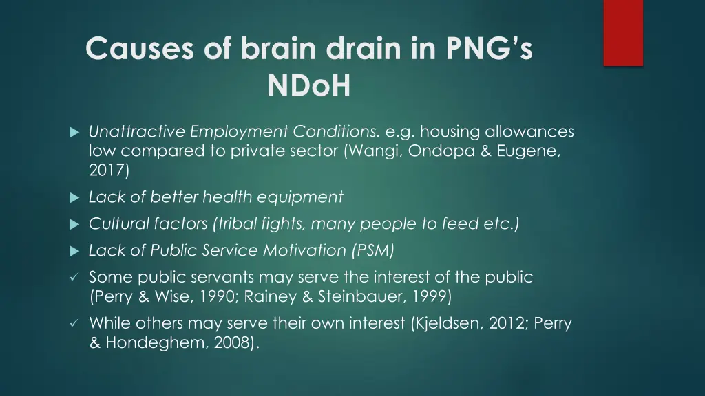 causes of brain drain in png s ndoh