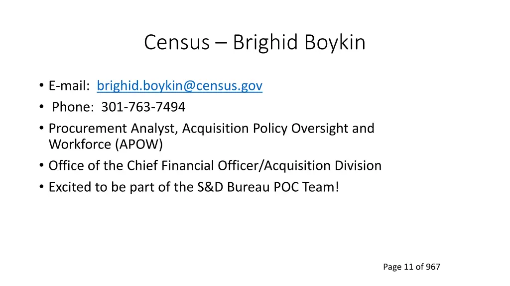 census brighid boykin