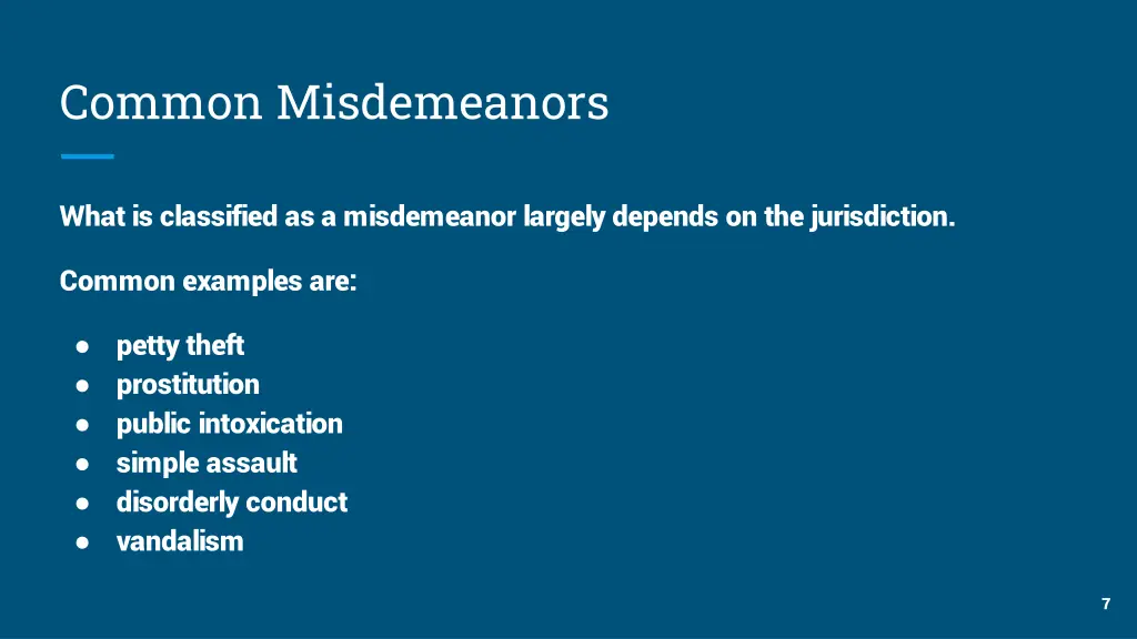 common misdemeanors