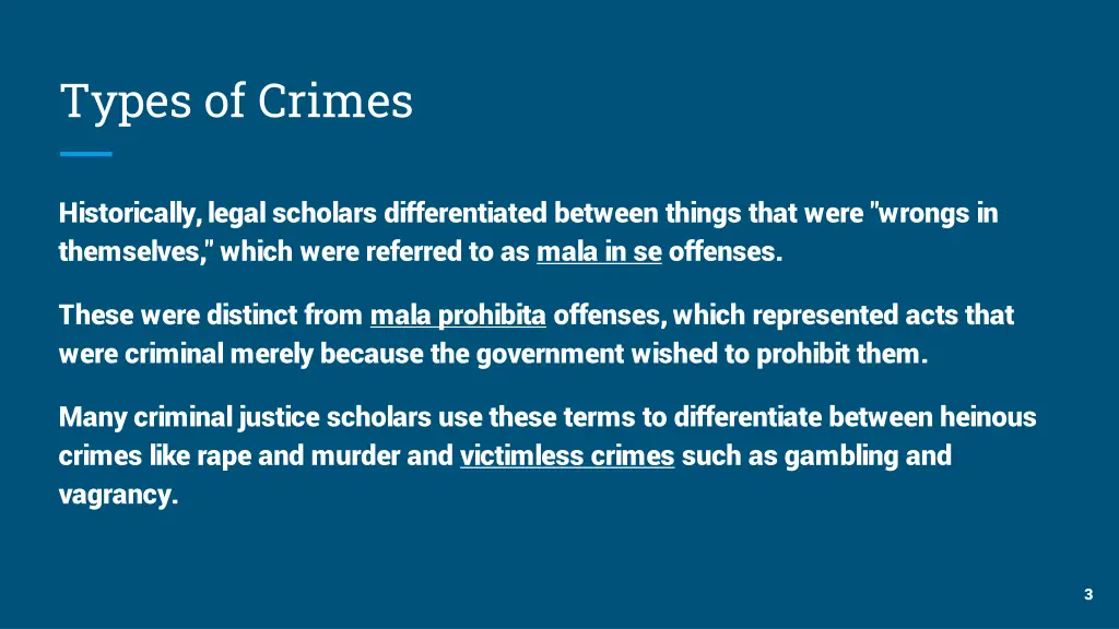 types of crimes