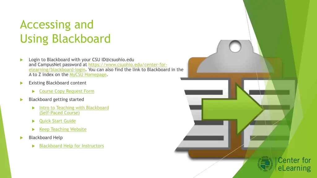 accessing and using blackboard