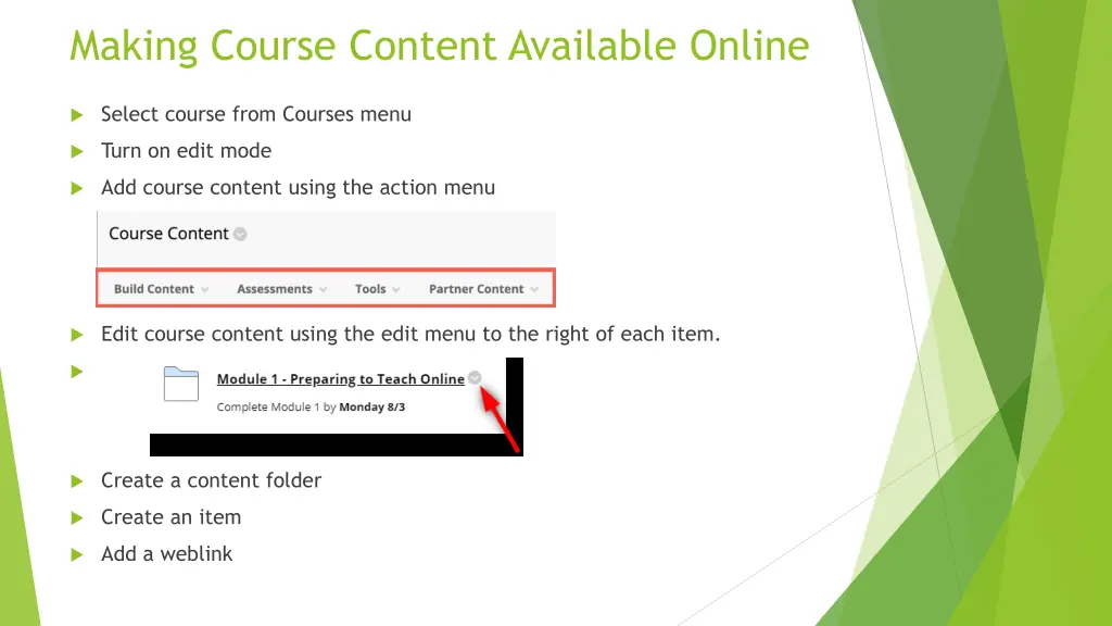 making course content available online