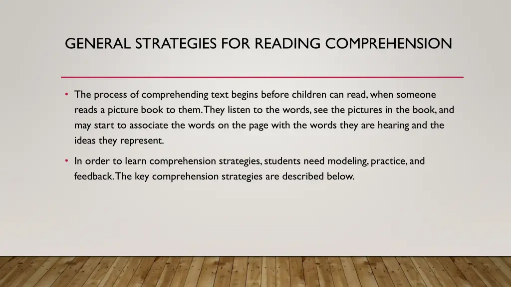 general strategies for reading comprehension