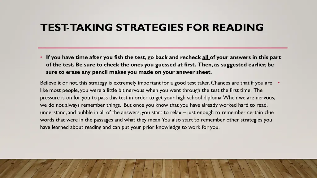 test taking strategies for reading 12