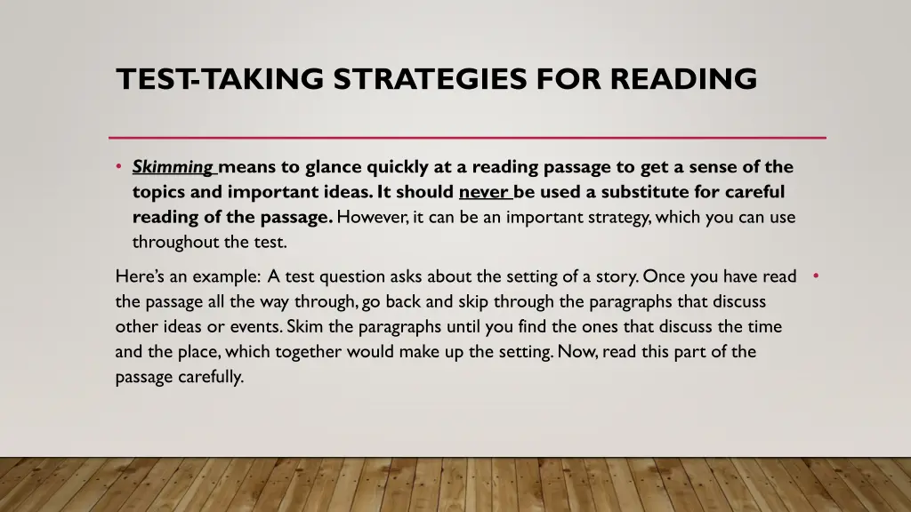 test taking strategies for reading 6