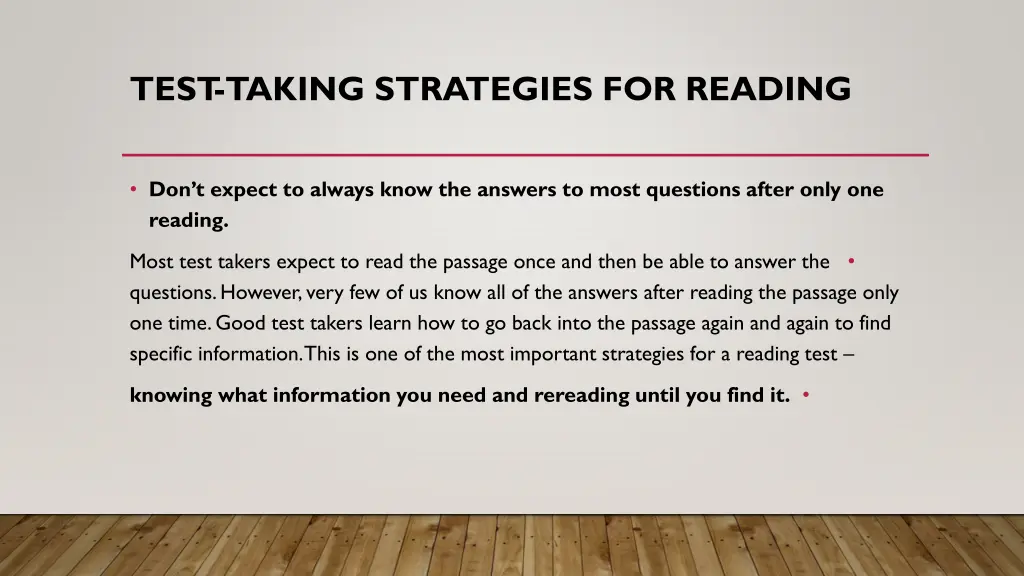 test taking strategies for reading 7