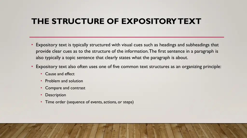 the structure of expository text