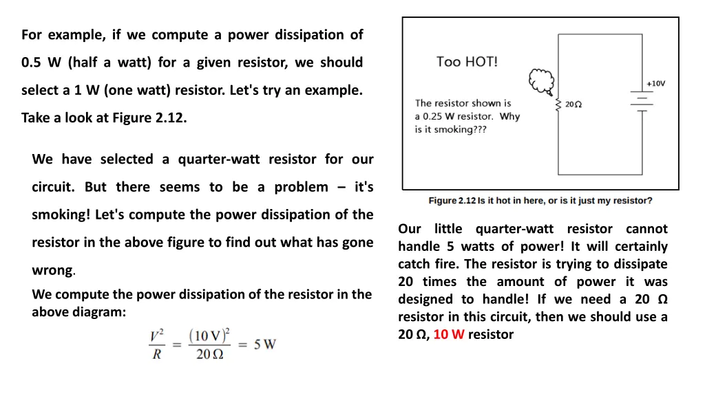 for example if we compute a power dissipation of