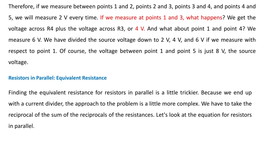 therefore if we measure between points