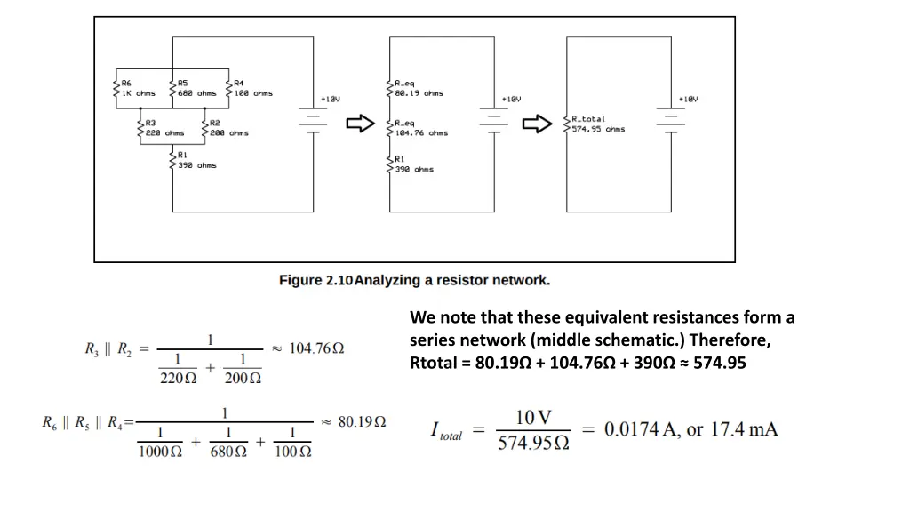 we note that these equivalent resistances form