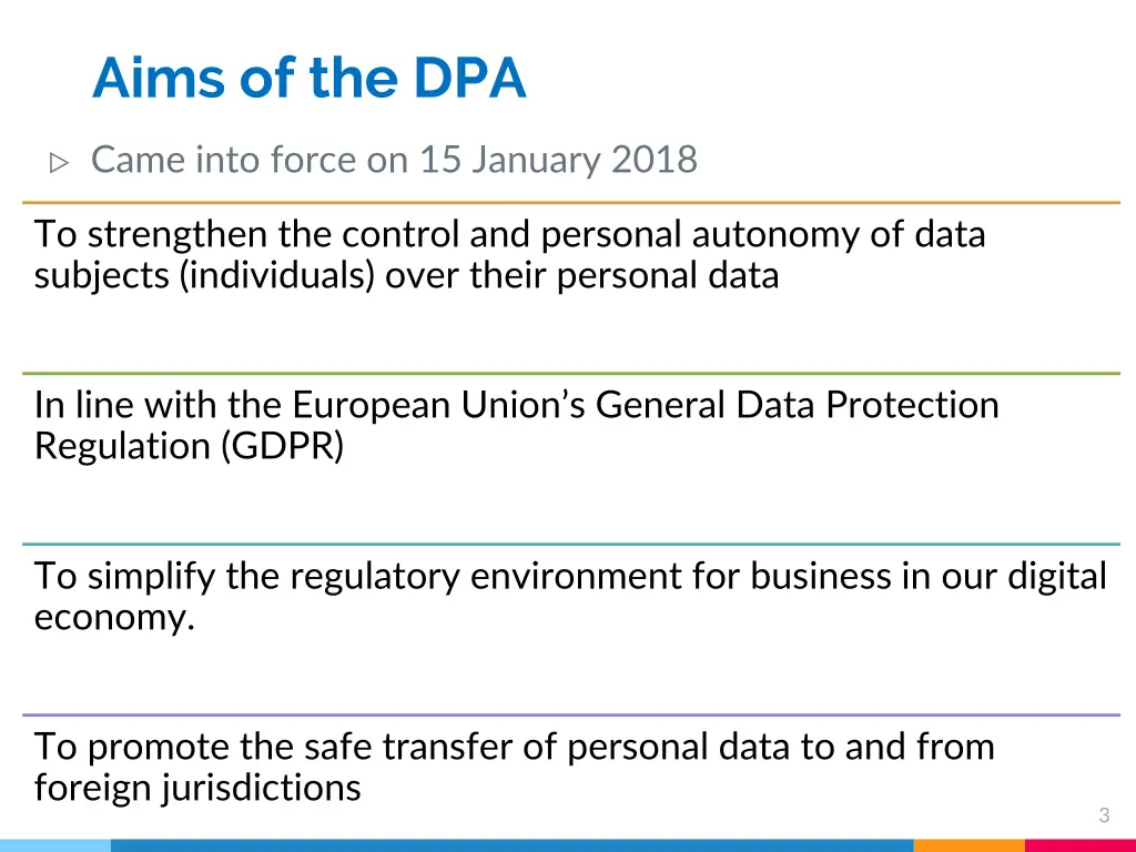 aims of the dpa