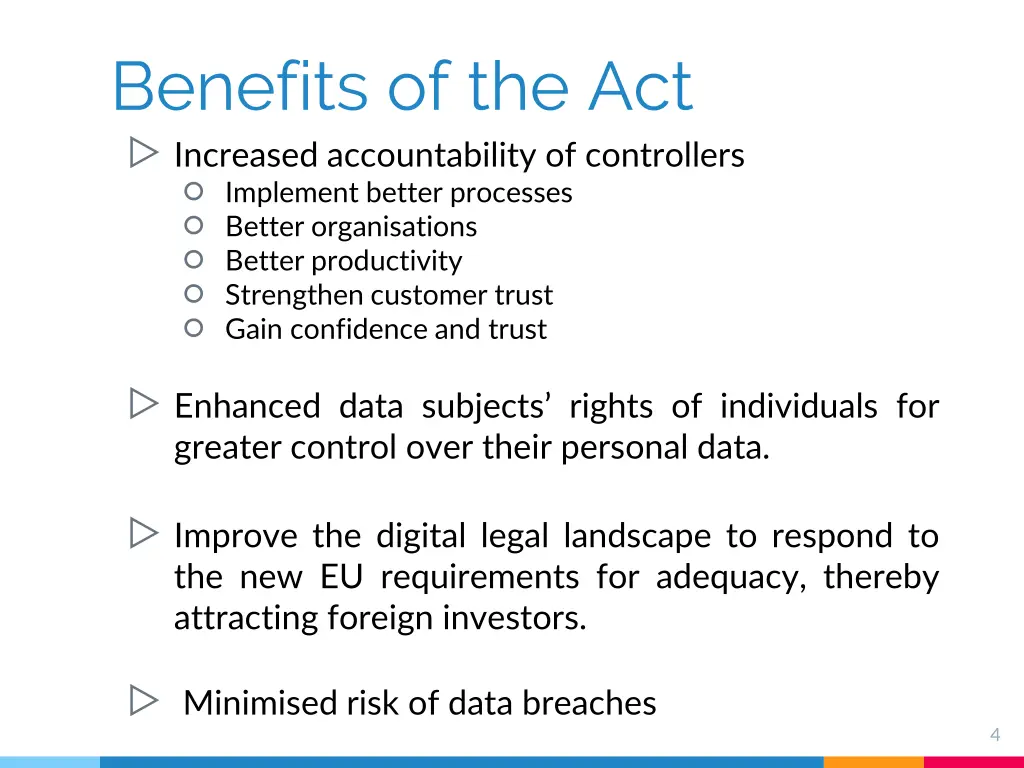 benefits of the act increased accountability