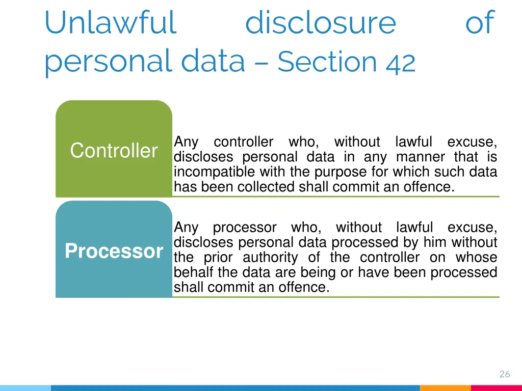 unlawful personal data section 42