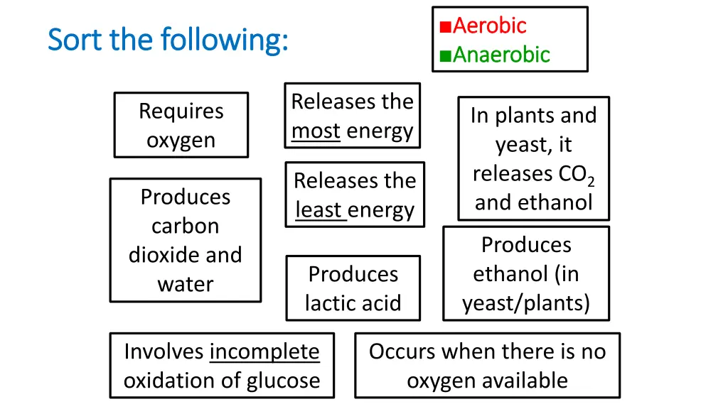 aerobic aerobic anaerobic anaerobic