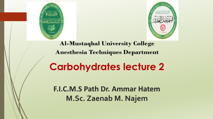 carbohydrates lecture 2