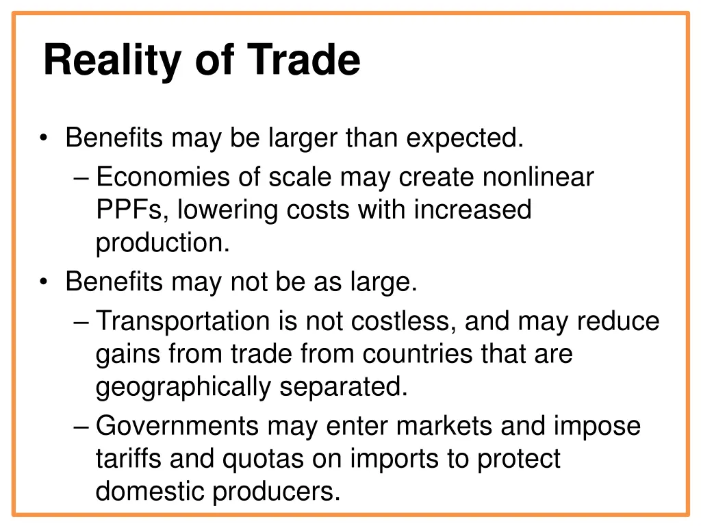 reality of trade