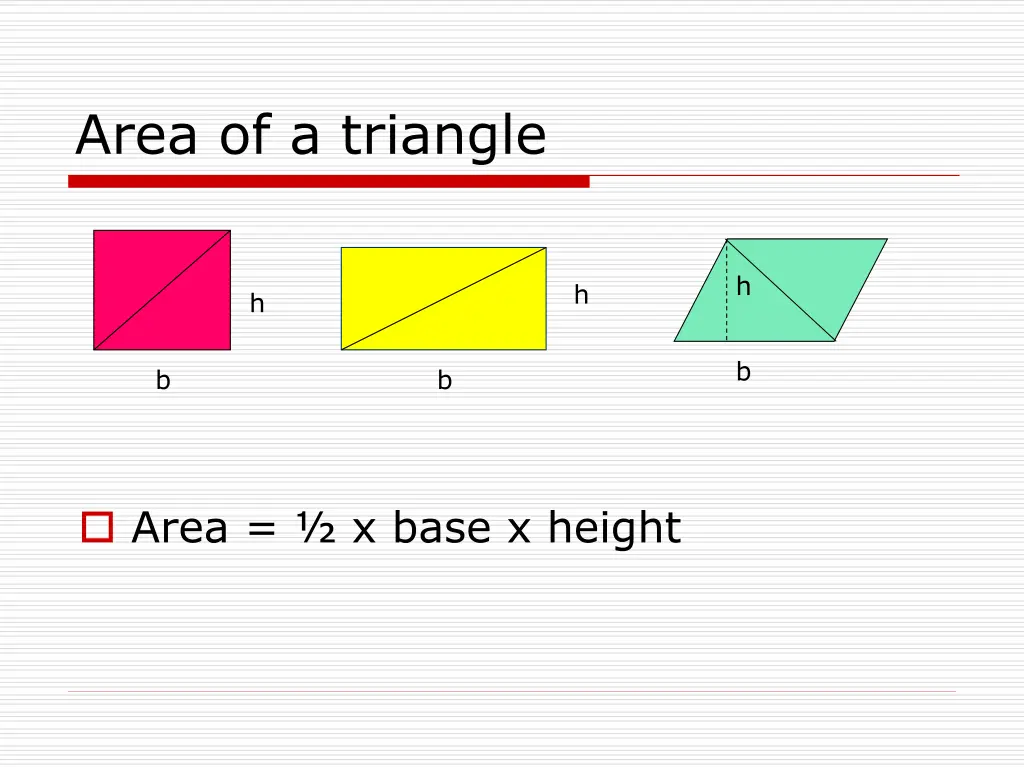 area of a triangle