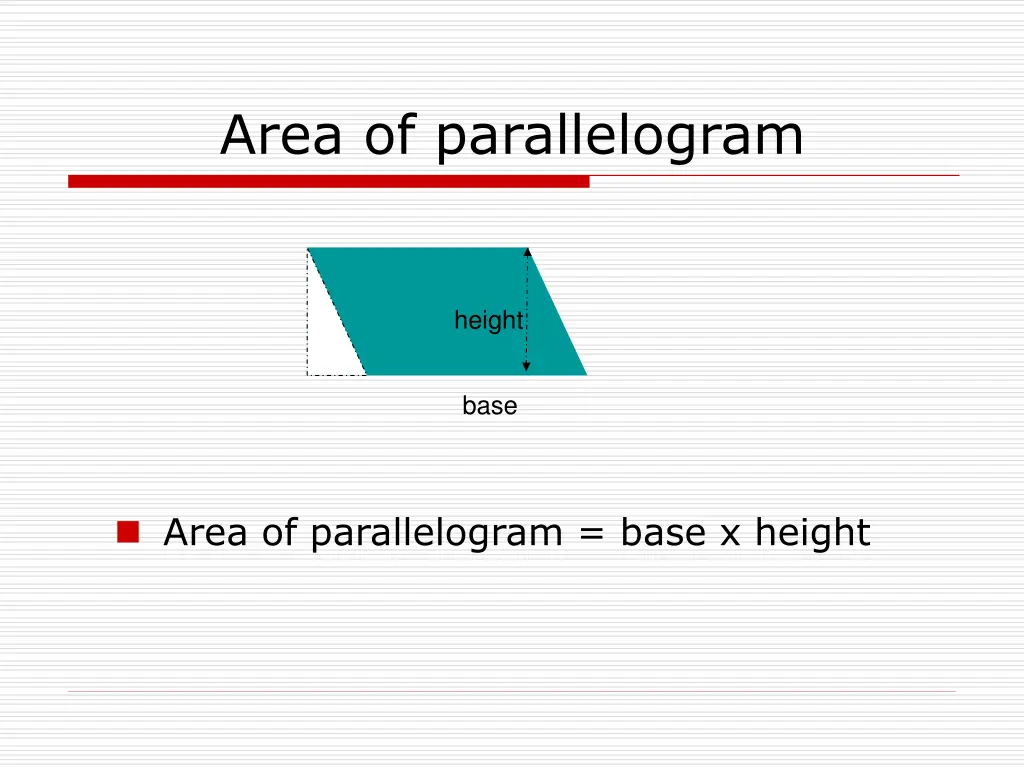 area of parallelogram