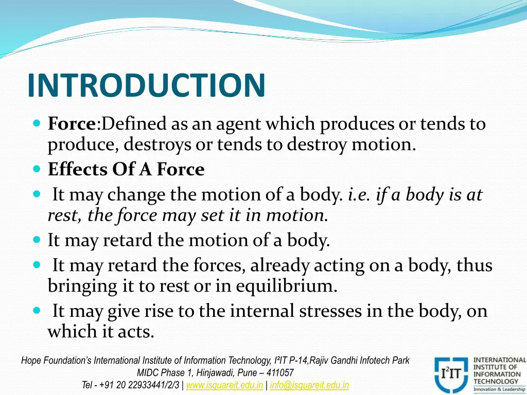 introduction force defined as an agent which