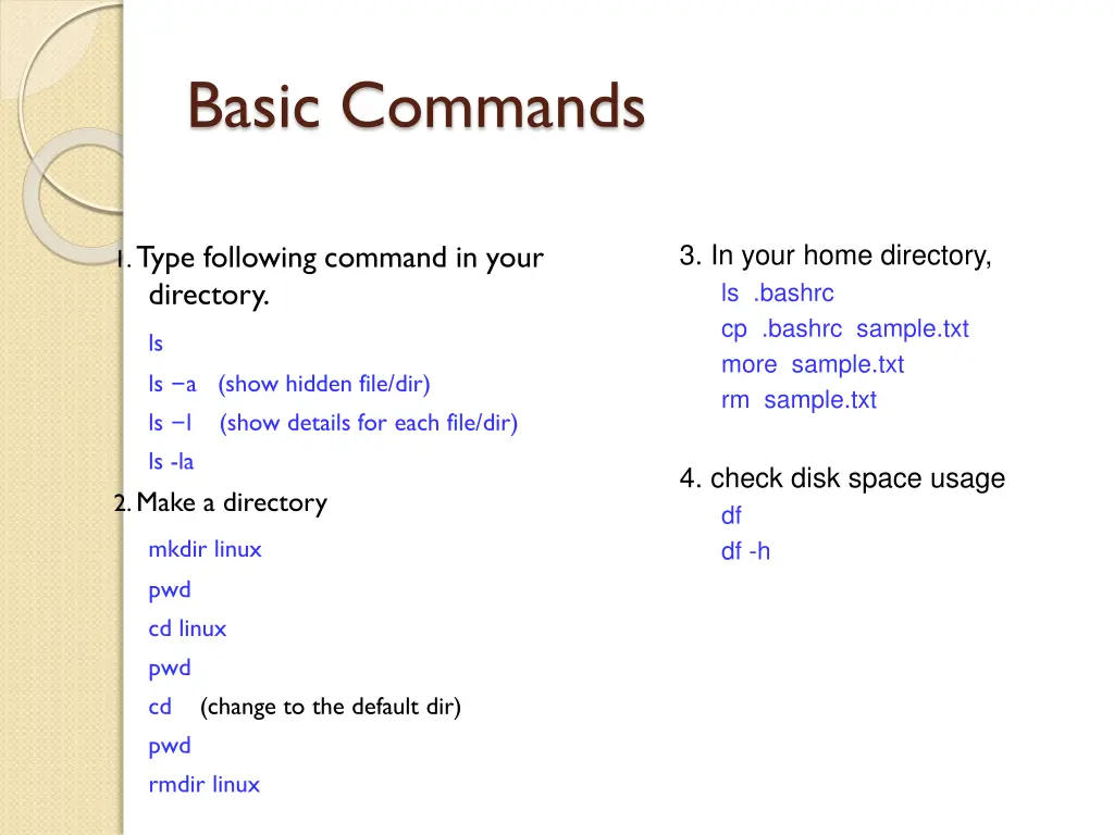 basic commands 4