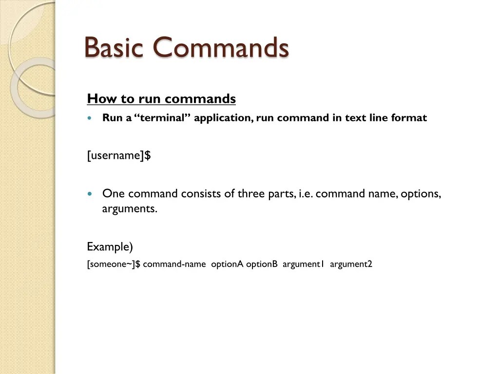 basic commands