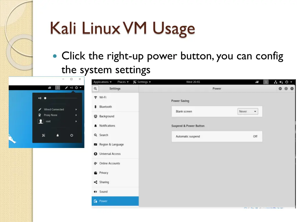 kali linux vm usage