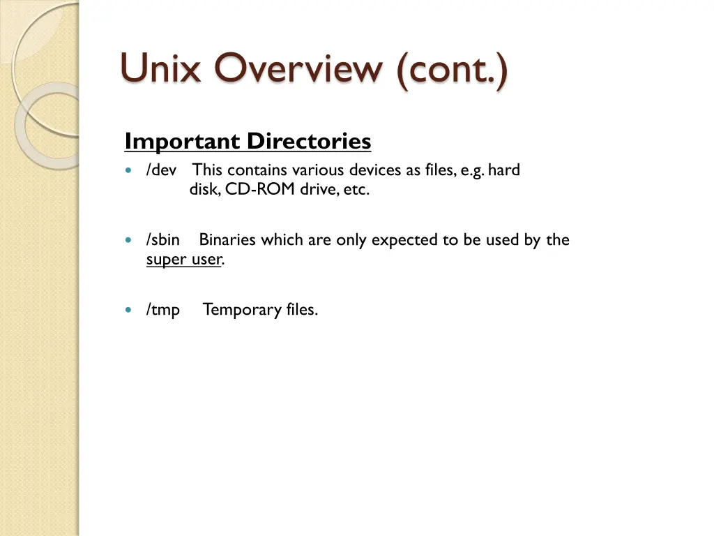 unix overview cont 3