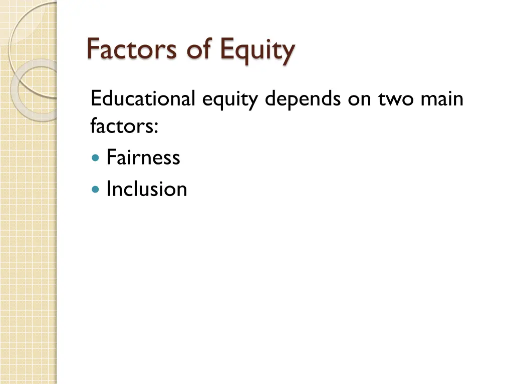 factors of equity