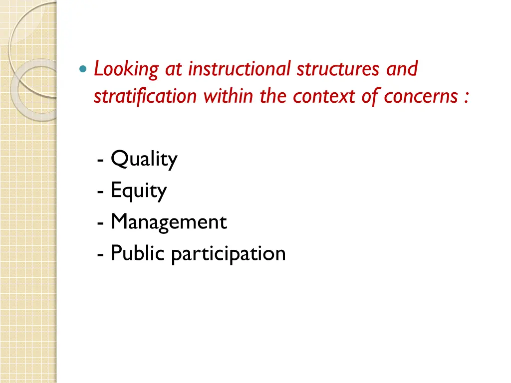 looking at instructional structures