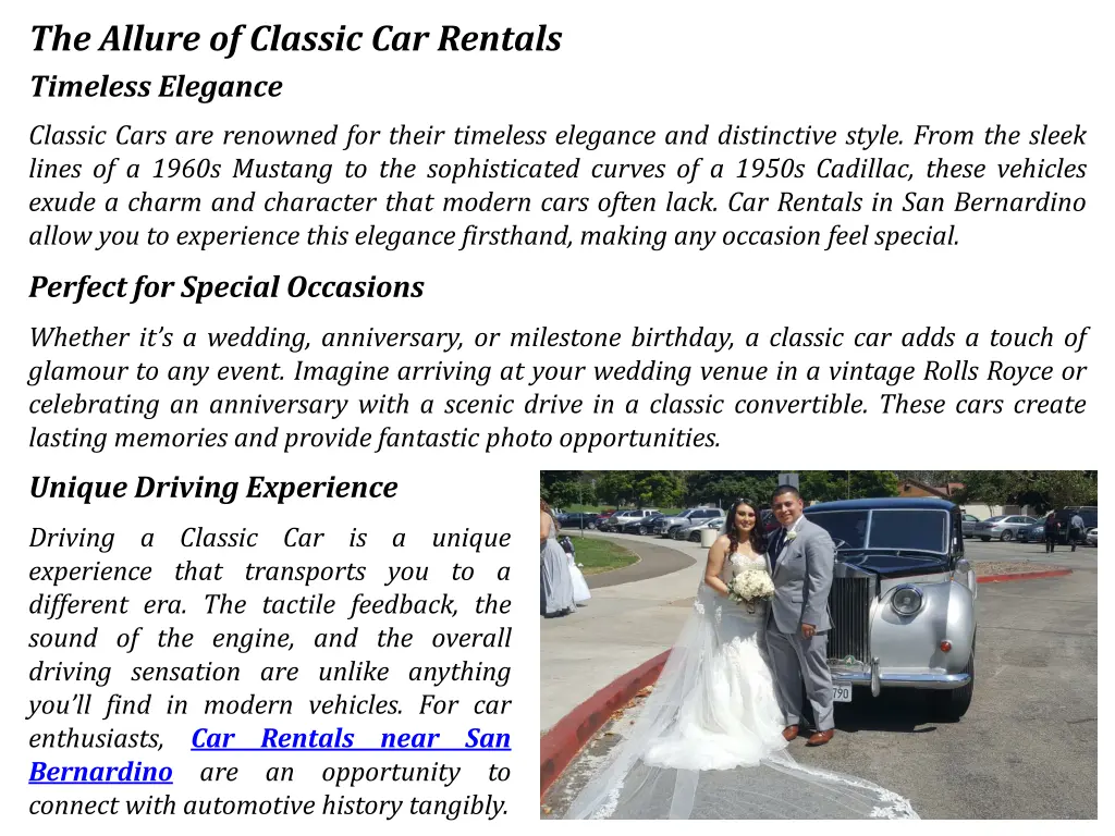 the allure of classic car rentals timeless