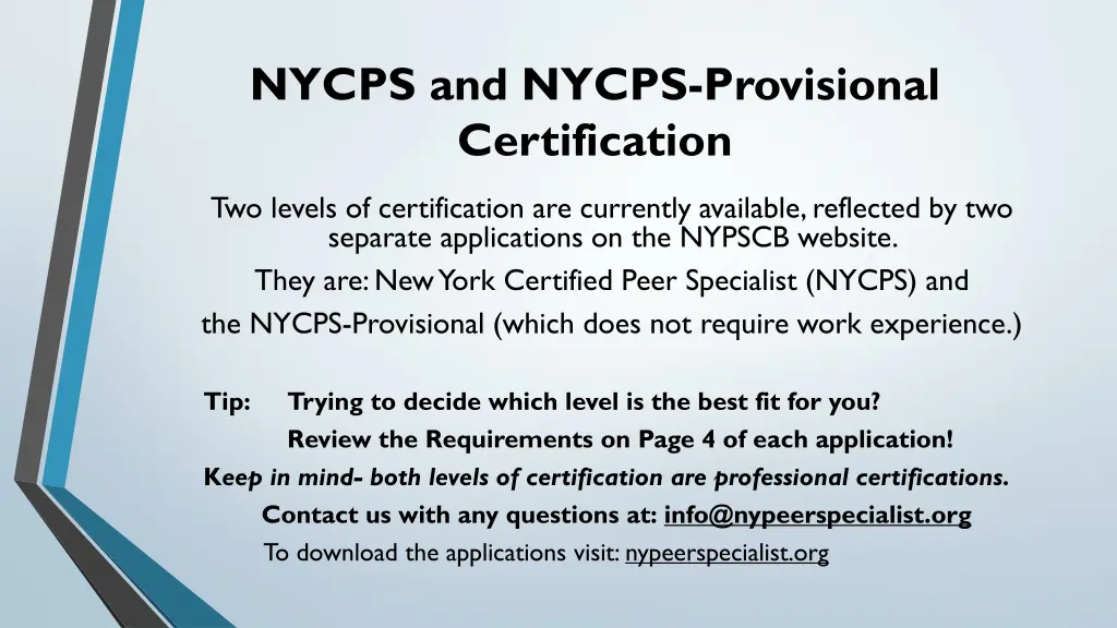 nycps and nycps provisional certification