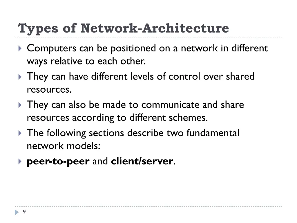 types of network architecture