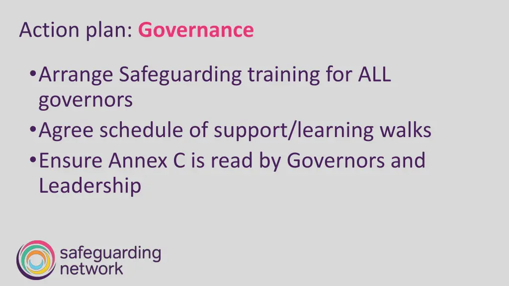 action plan governance