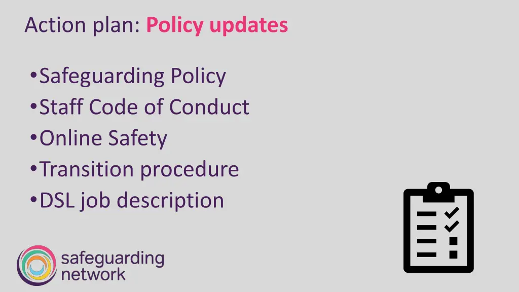 action plan policy updates