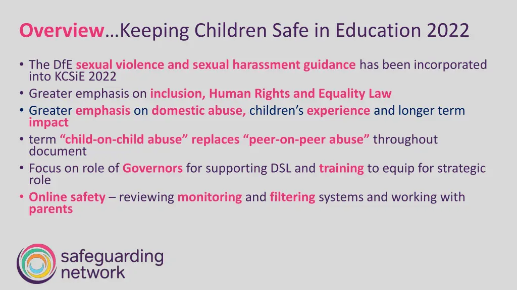 overview keeping children safe in education 2022